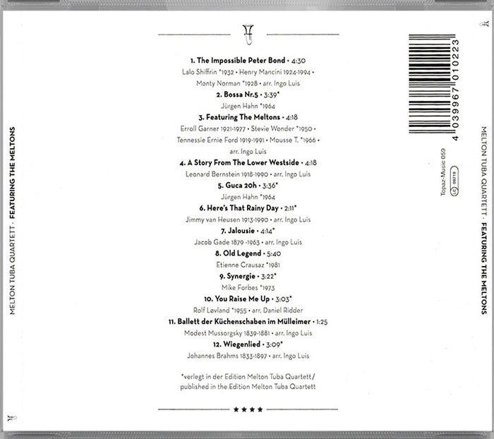 Melton Tuba Quartett - CD &#39;Featuring the Meltons&#39;…